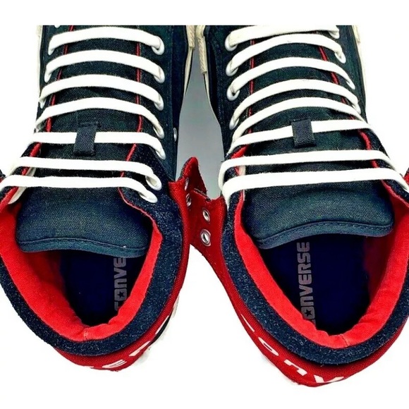 Converse All Star Black Custom Red Fold Down Shoes - Picture 10 of 12